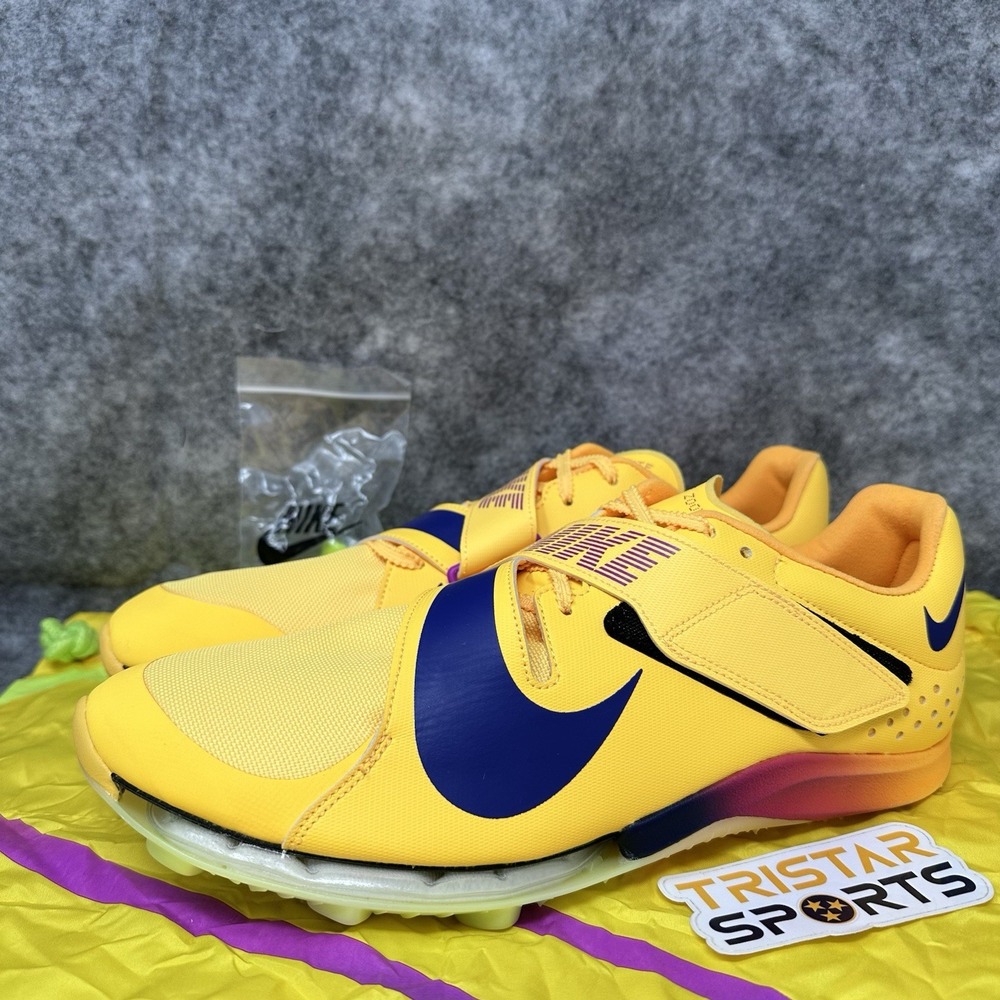 Nike Zoom Long Jump Elite Track Shoes Mens 12.5 Yellow Citron Spikes FZ9326-800